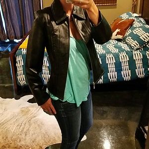 Black leather jacket