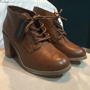 Brown forever 21 heeled booties