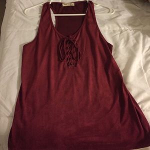 Maroon tank, velvet