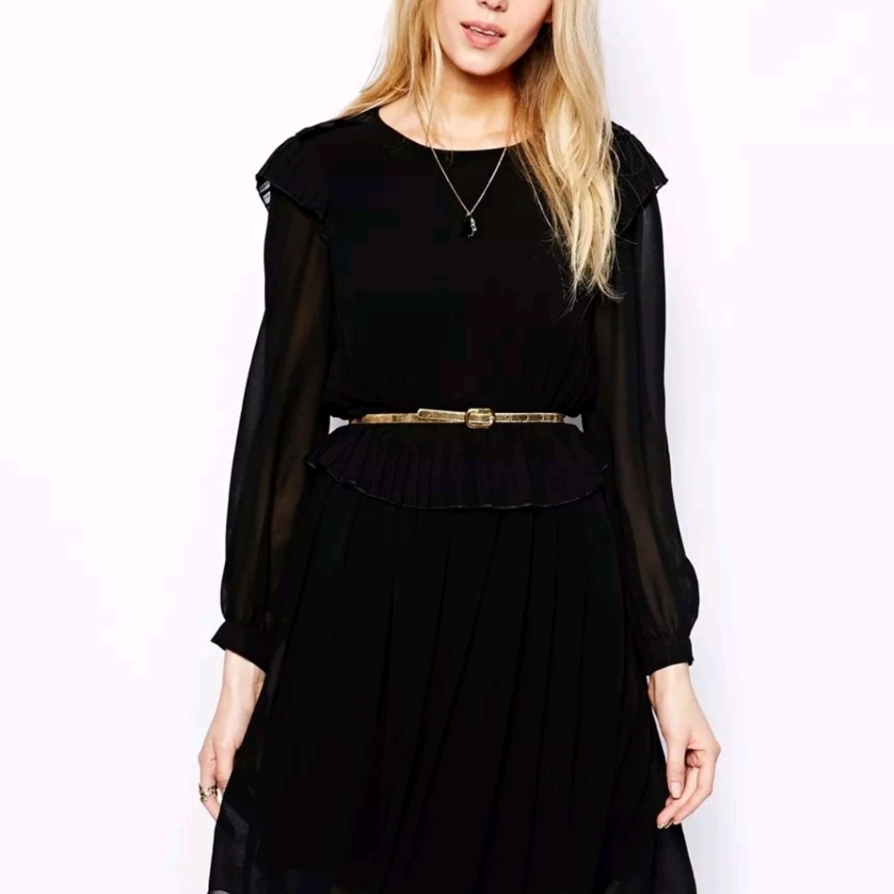 Traffic People Black Chiffom Dress Small NWT