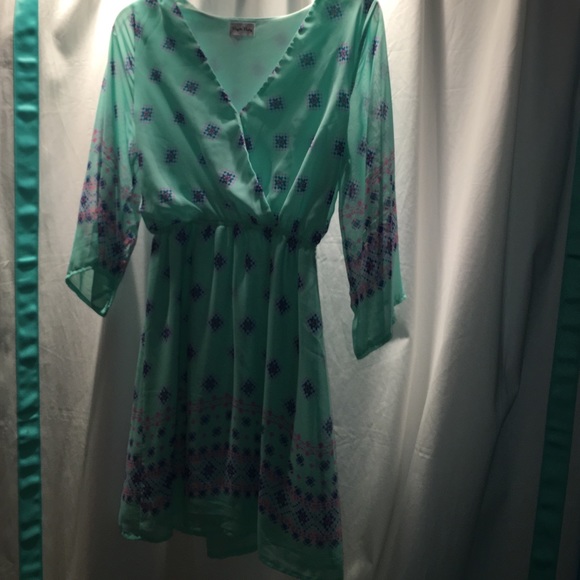 Teal dress with tribal print - Picture 1 of 1