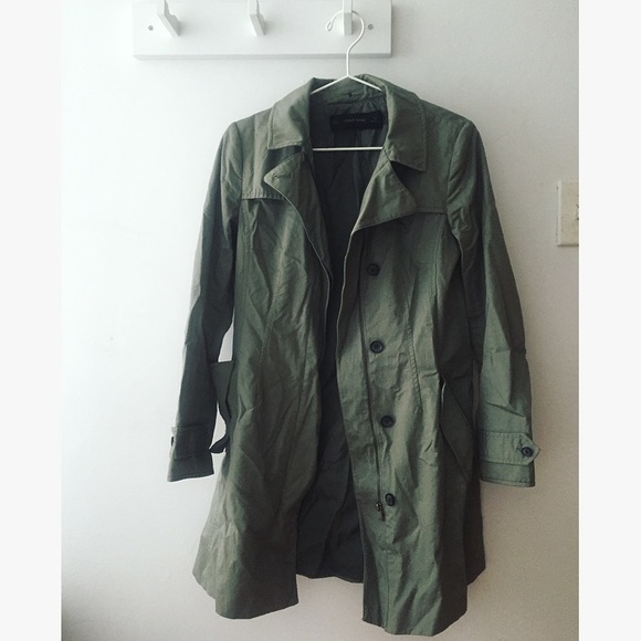 Zara army green trench coat / jacket