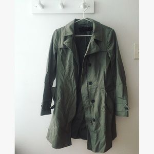 Zara army green trench coat / jacket