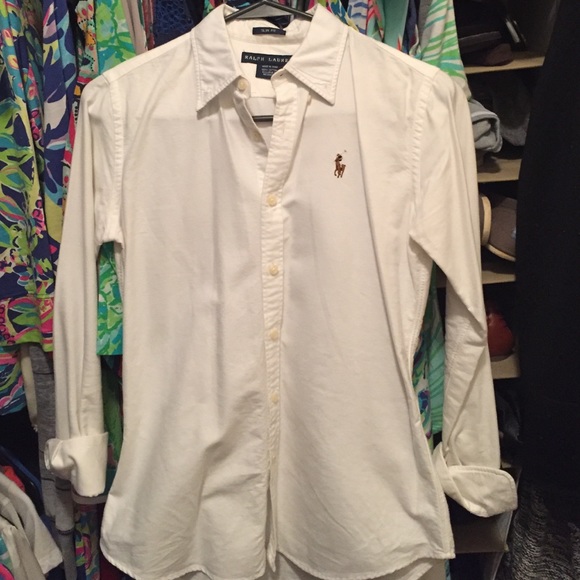 $14 ♏️ Ralph Lauren white Oxford button up slim