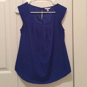 Blue polka dot top