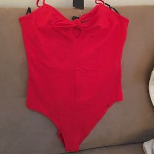 Forever 21 BRAND NEW red top/bodysuit with bow tie