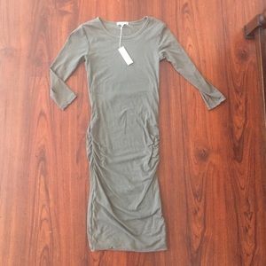 Grey, James Perse ruched, jersey minidress