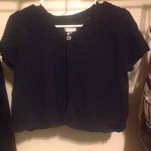 Avenue dark blue cropped cardigan