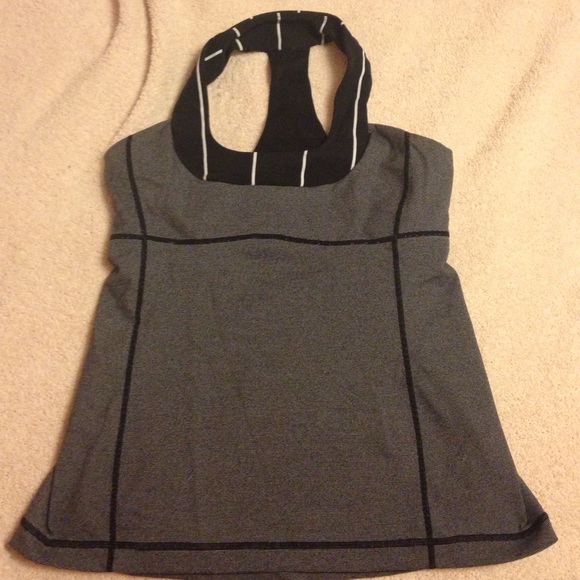 Lululemon striped scoopneck halter tank