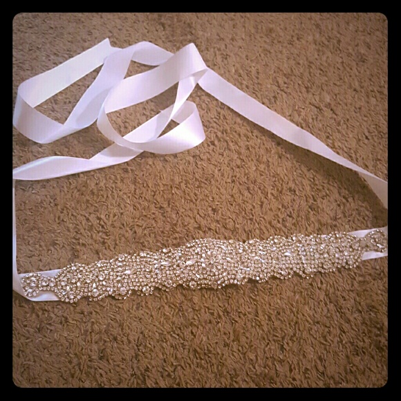 Beautiful white wedding/special occasion sash