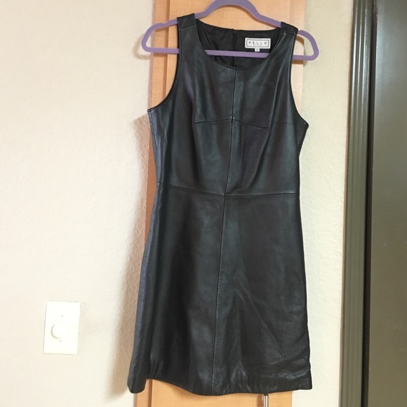 Genuine Black Leather Dress