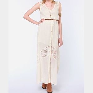 RVCA cream lace maxi dress