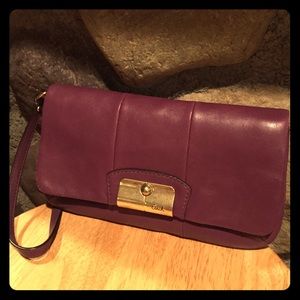 Coach- purple wristlet wallet