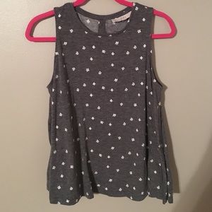 Loft Knit floral tank with buttons down the back