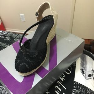 Lane Bryant macrame wedge shoe.