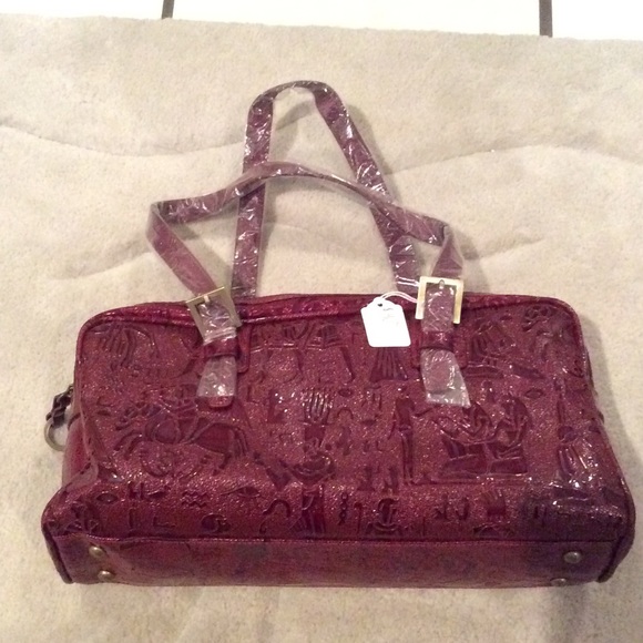 Maroon Aztec looking purse