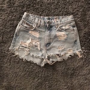 Handmade Calvin Klein distress high waist shorts
