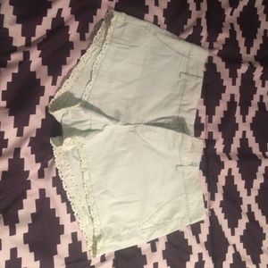 Pastel green shorts