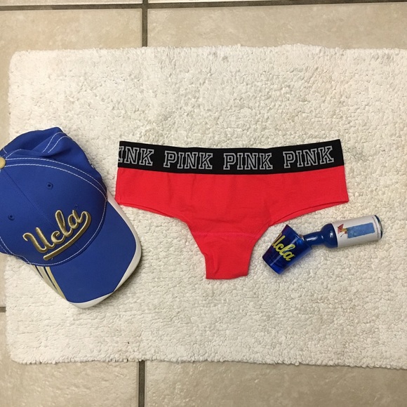 NWT PINK by VS Red cheekster panties.  Size S