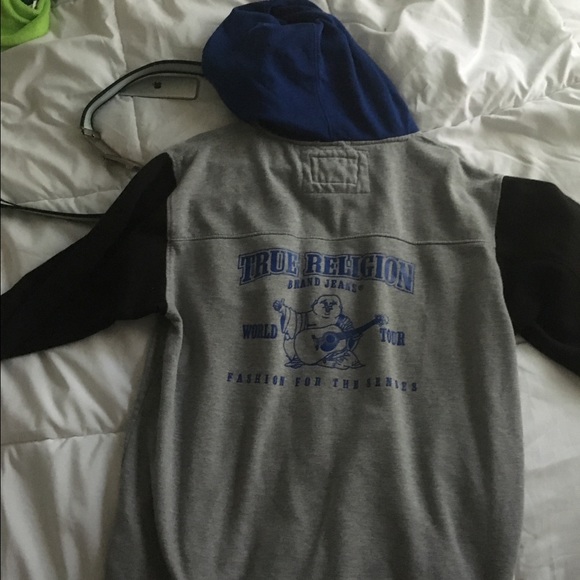 True religion zip up hoodie blue&gray $75obo