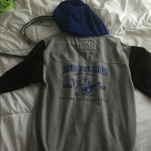 True religion zip up hoodie blue&gray $75obo