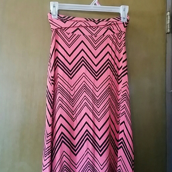 Coral pink maxi skirt