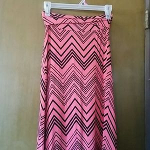 Coral pink maxi skirt