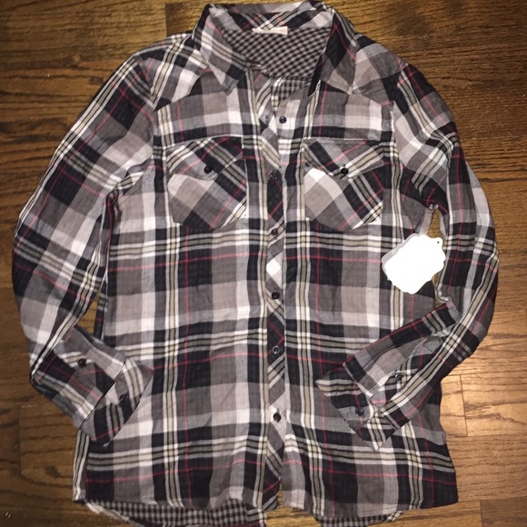 Plaid button down shirt