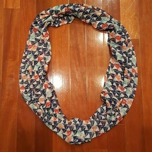 Sailboat Patterned Infinity Scarf NWOT