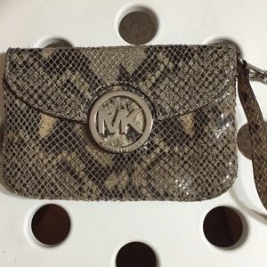 Michael Kors snake skin wristlet