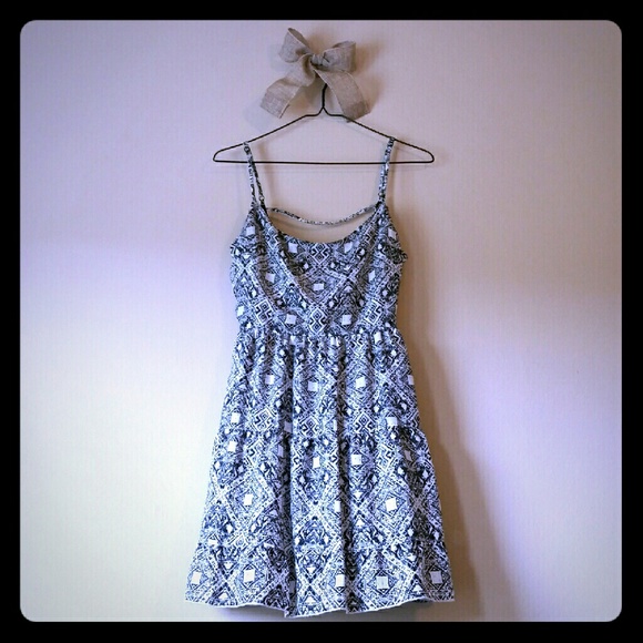 NWT Black and White Print Babydoll Dress