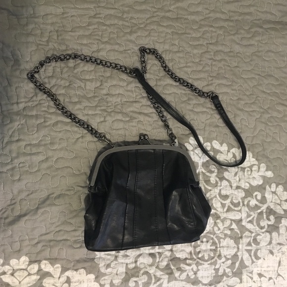 Black, crossbody clutch