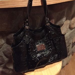 Nicole Miller patent leather black purse