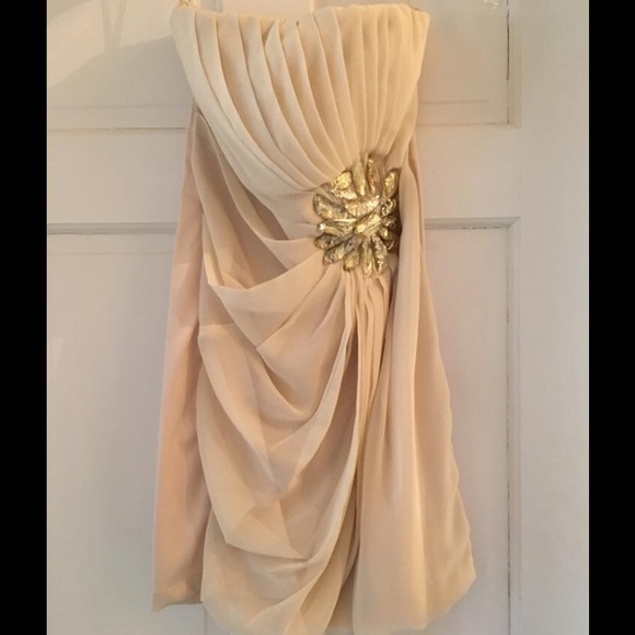 Cream strapless dress
