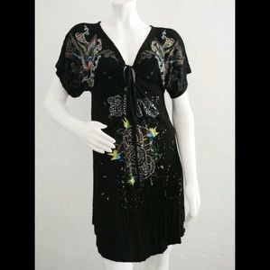 Black tattoo print dress