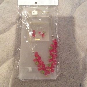 Matching necklace and earrings.