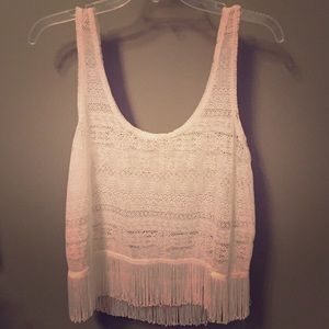 Lace/fringe top