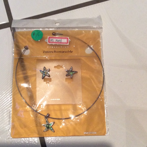 Starfish necklace and earrings.