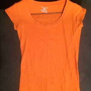 Orange scoop neck t-shirt from wet seal