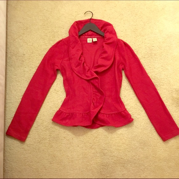 Nipped waist sweater jacket