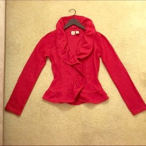 Nipped waist sweater jacket
