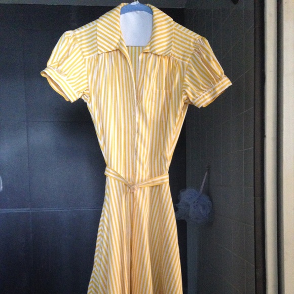 Ralph Lauren ShirtDress Yellow and White- Sz 4