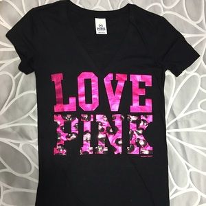 Pink V-Neck Tee