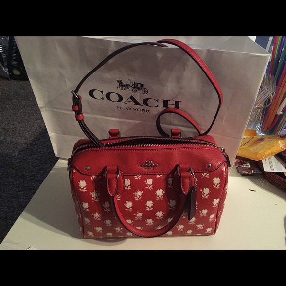 Coach Teri Shoulder Bag In Signature Canvas | Brixton Baker Coach leather orange and white shoulder bag