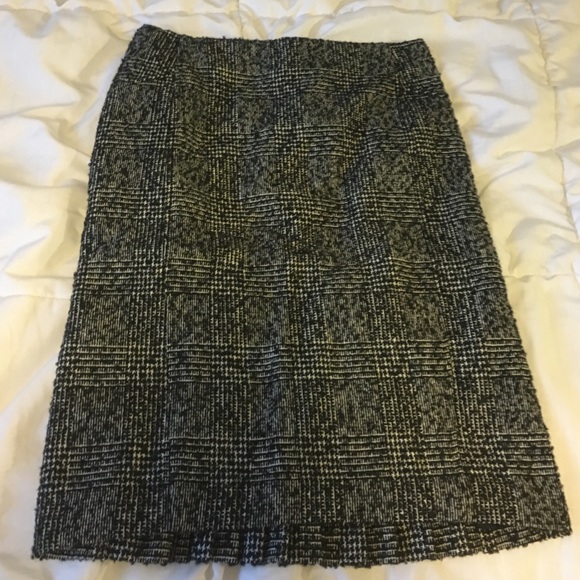 Express knitted plaid pencil skirt