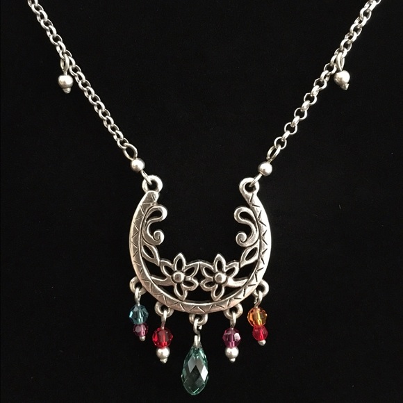 Brighton silver necklace with dangling beads