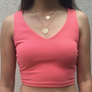 Salmon Pink Crop Top