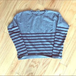 Brandy Melville grey and black striped sweater