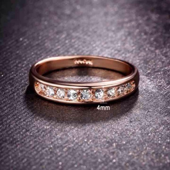 Rose Gold Eternity Engagement Wedding Band - Picture 1 of 4