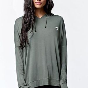 LA Hearts olive green alien hoodie